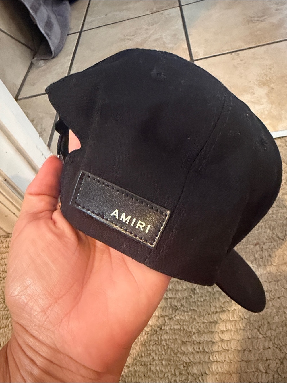 Amiri Black Baseball Cap with Red Embroidered Logo - Men - Picture 4 of 10